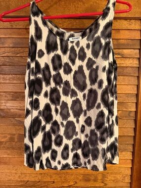 Old Navy Black & White Leopard-Print Camisole
